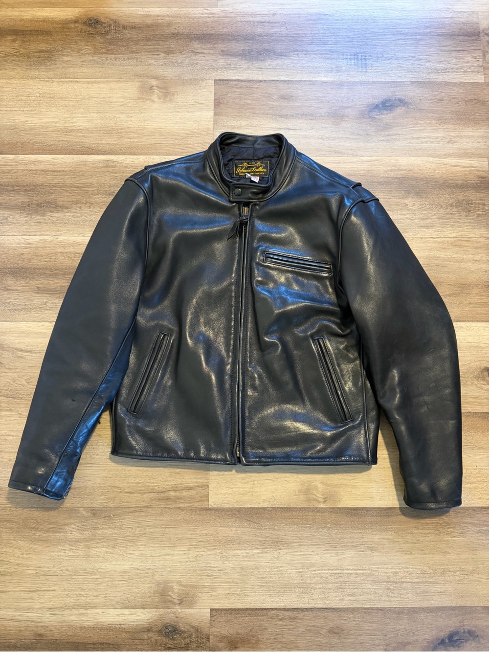 Johnson Leathers San Francisco Leather Cafe Motorcycle Jacket Men’s 44 Large